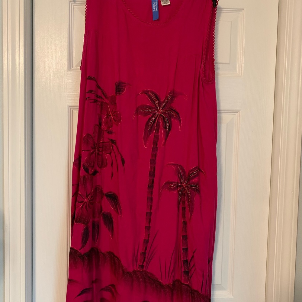 Deep red lightweight sundress in size L/XL from Island Beach.